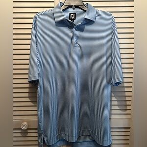 FootJoy Men’s Golf Polo Shirt Size Large Blue Striped - Like New